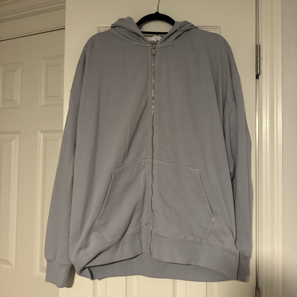 Brandy Melville Gray Zip-Up Hoodie